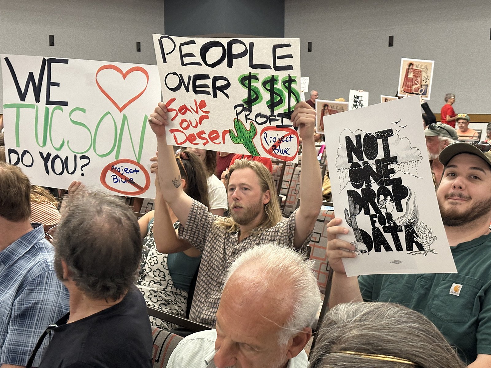 Protesters of Project Blue in Tucson, Arizona