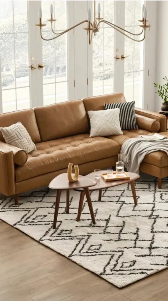 modern leather couch living room