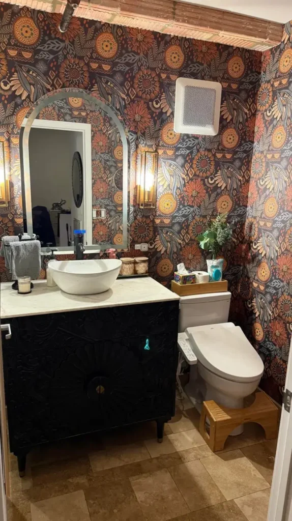 bathroom wall decor Bold Wallpaper 