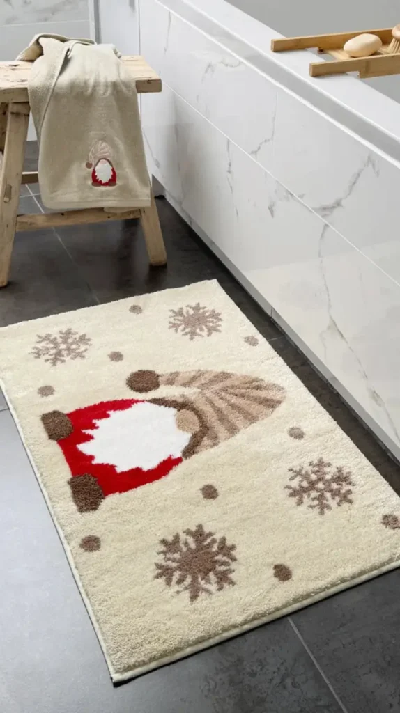 christmas bathroom decor holiday themed bath mats