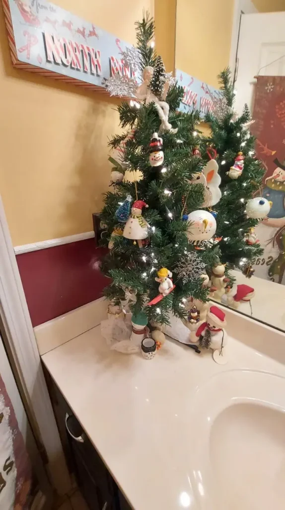 Christmas Bathroom Decor Mini Trees