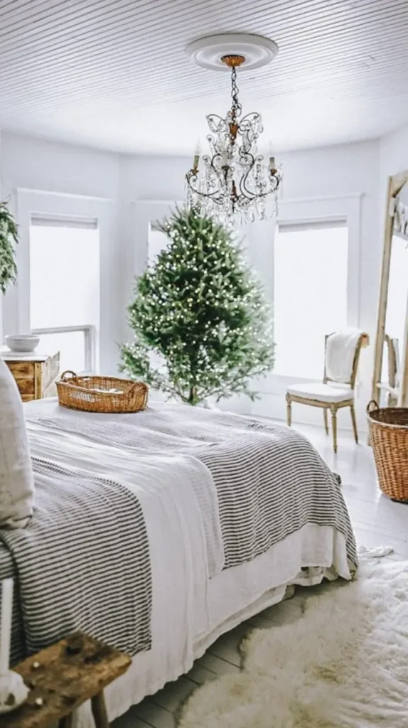 Scandinavian Minimalist Christmas Bedroom