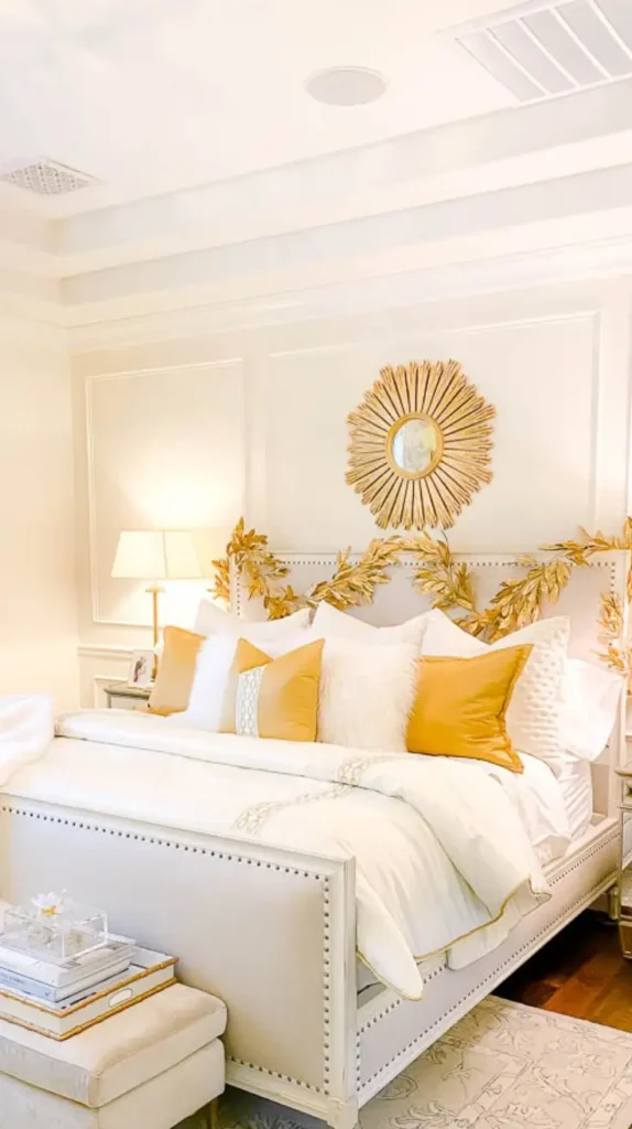 Glam Gold and Silver Christmas Bedroom