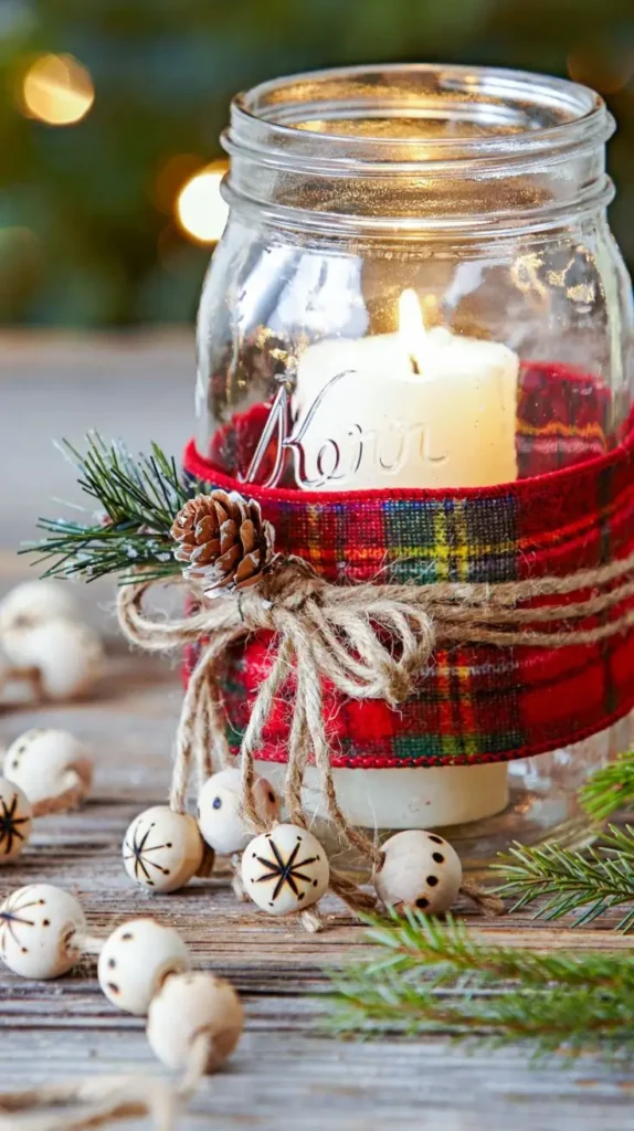 Christmas Mason Jar Candle Holders