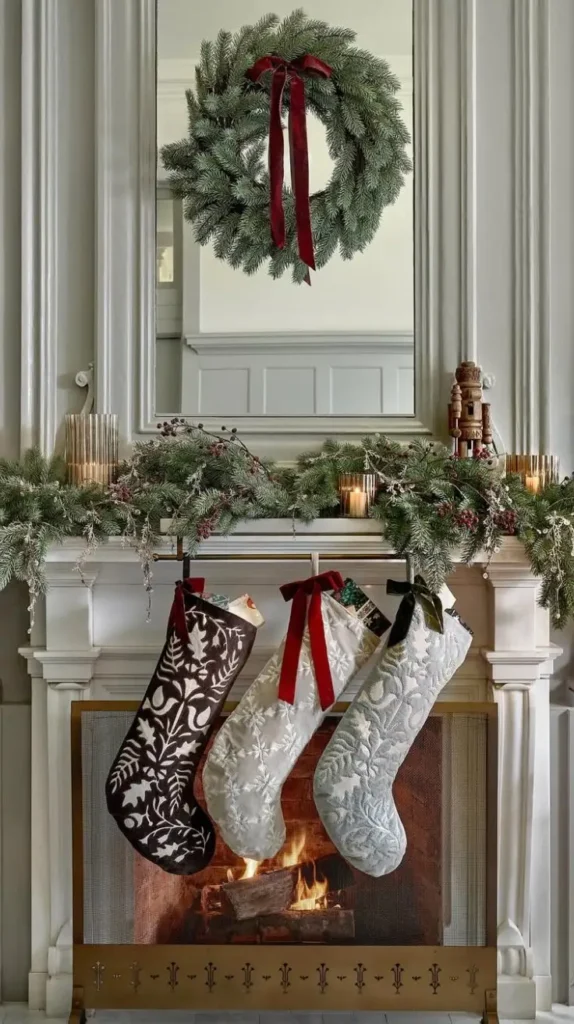 Christmas Mantle Stockings as the Star