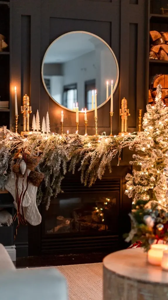 Christmas Cozy Candlelit Mantle