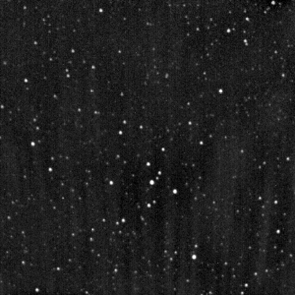 NASA’s Europa Clipper captured this image of a starfield — and the planet Uranus — on Nov. 5, 2025, while experimenting with one of its two stellar reference units