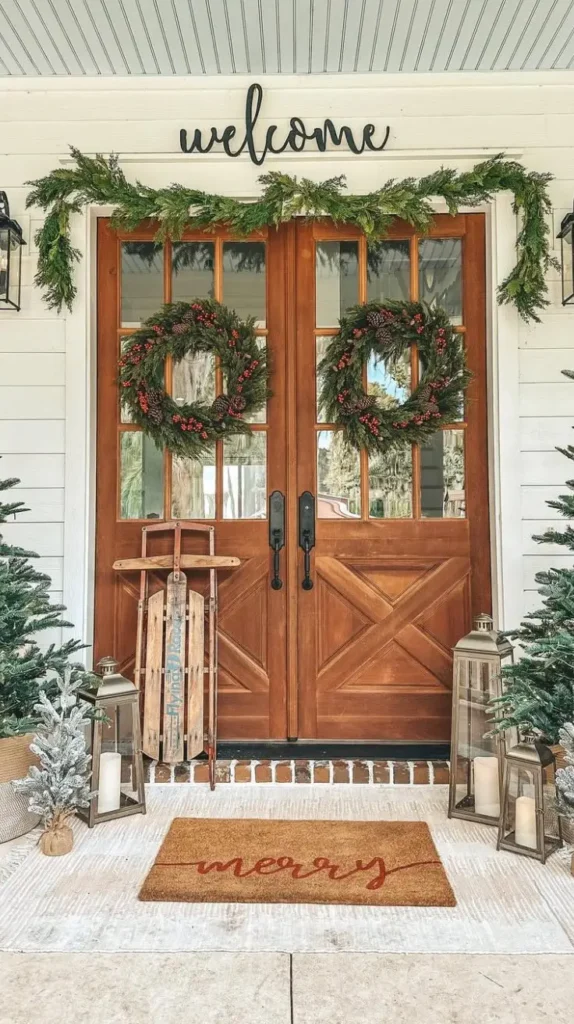 Farmhouse Porch Christmas Decorations Farmhouse Porch Christmas Decorations