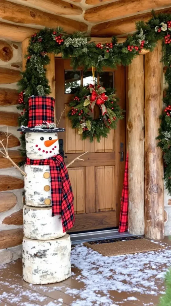 Snowman-Themed Porch Display
