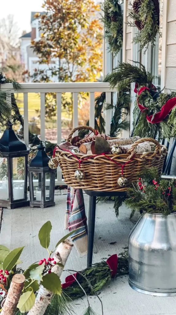 Nature-Inspired Porch Christmas Decorations