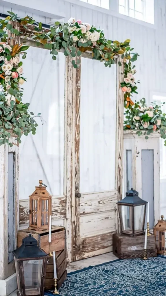vintage door wedding arch