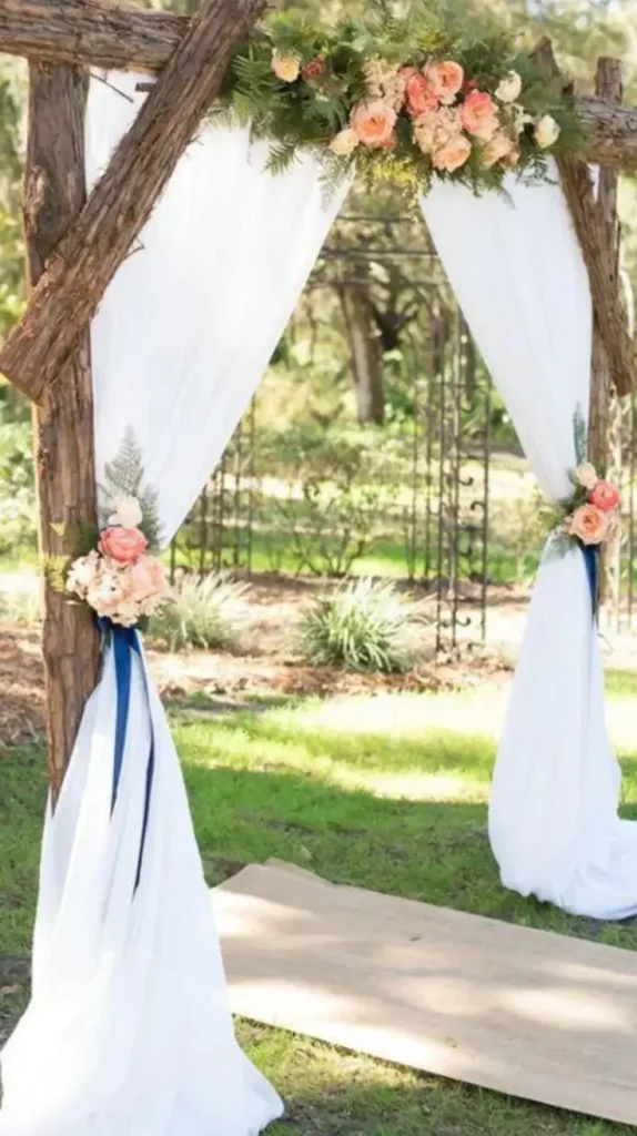 draped wedding arch