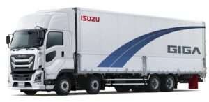 Sumitomo Sensing Core wheel detachment prediction system fitted as standard on new Isuzu Giga truck