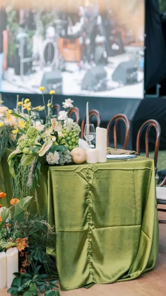 Wedding Reception Decorations Table Runners and Layered Table Settings