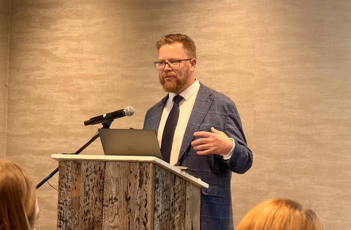 Michael Steele, a research and professor at the University of Guelph at Dairy at Guelph’s annual research day in November 2025. Photo: John Greig
