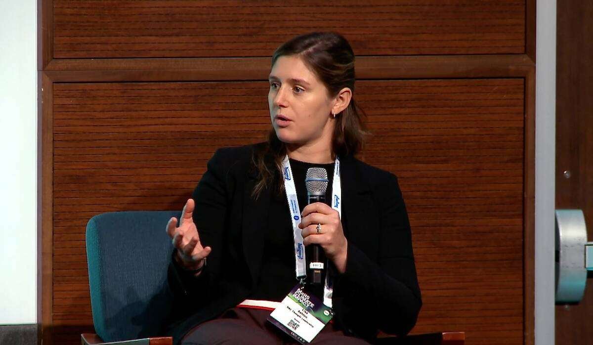 Lisa Ashton, of RBC Thought Leadership, at the MaRS Discovery District’s 2025 Climate Impact event. Photo: Screen Capture