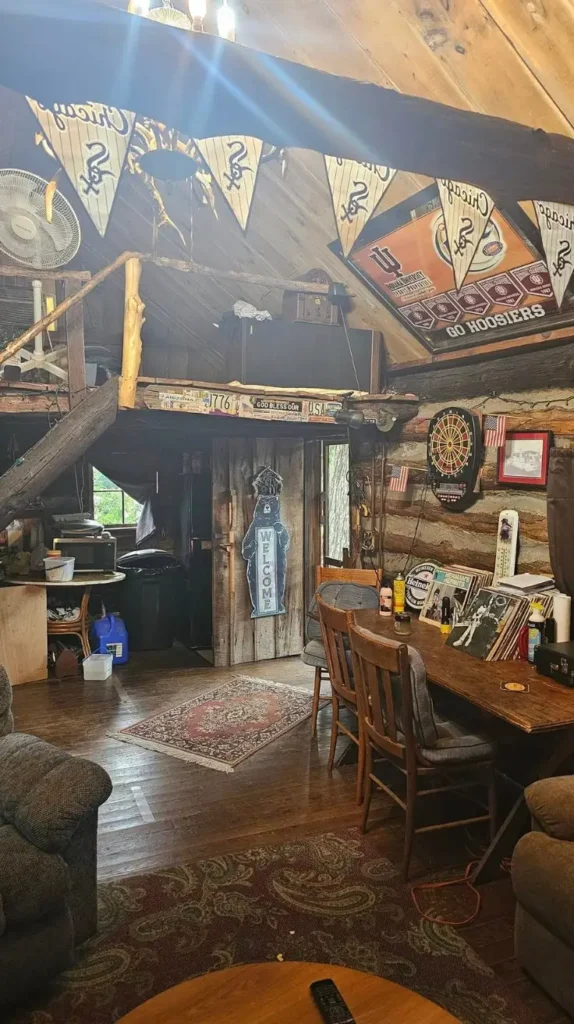garage man cave Rustic Cabin Hideout