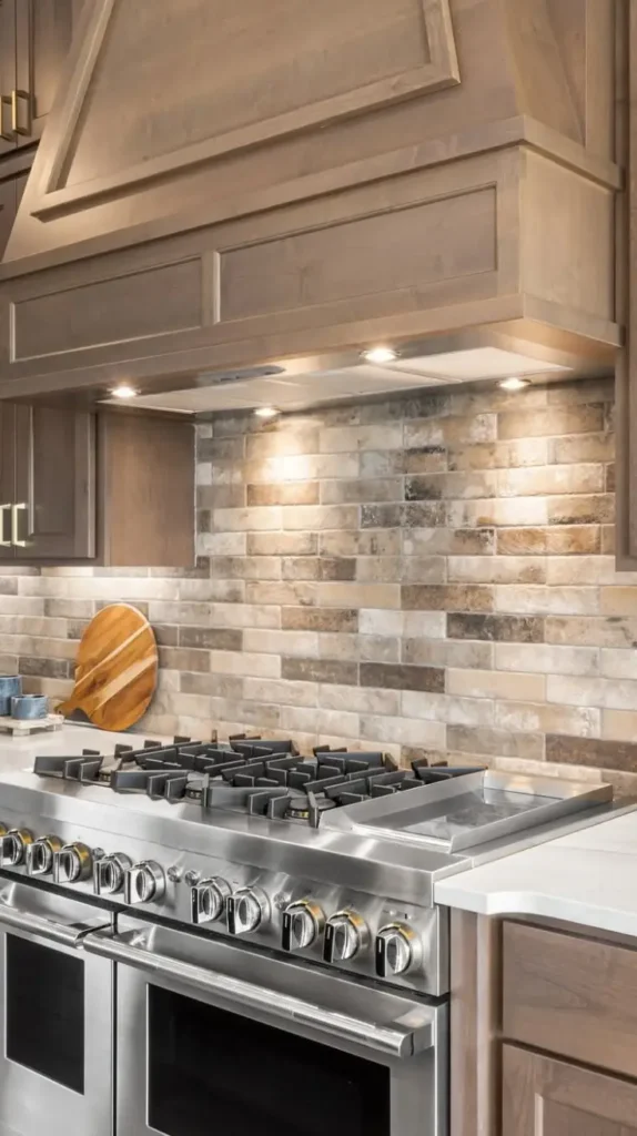 Kitchen Backsplash Rustic Brick 