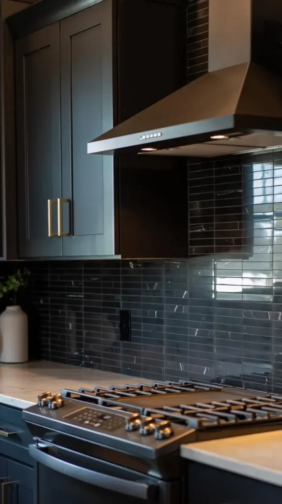 Kitchen Backsplash Dark and Moody