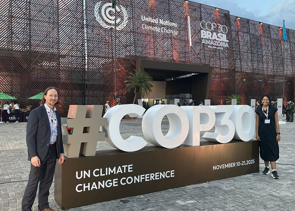 PBPC’s James Glueck and Jamaica Gayle at COP30