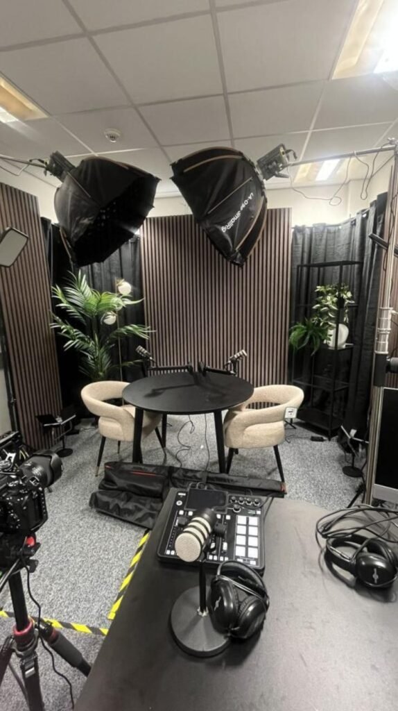 Podcast Studio Design with Natural Elements