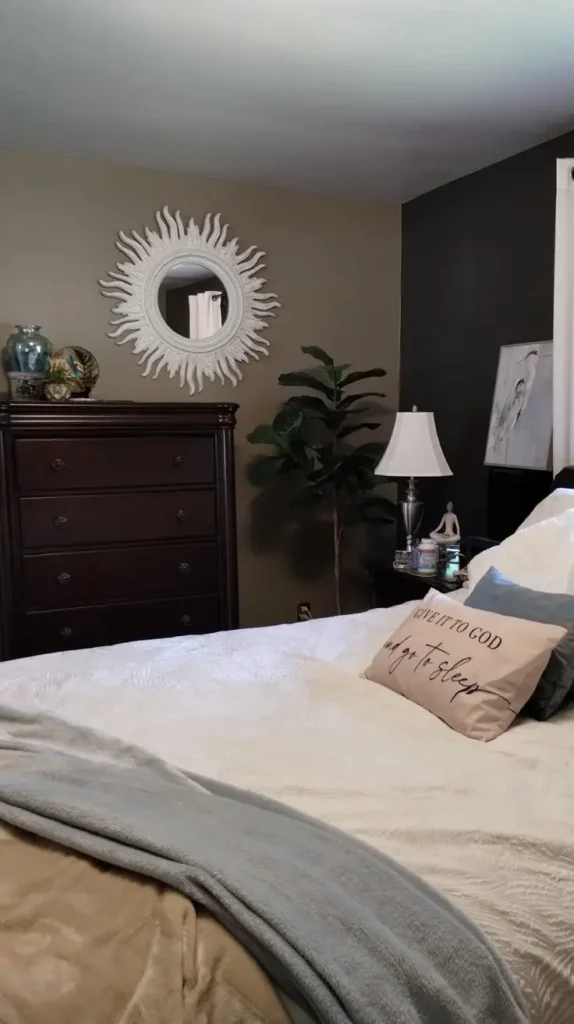 Black and Grey Bedroom Dark Wood Furniture