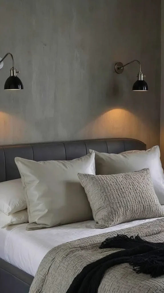 Black and Grey Bedroom sconces