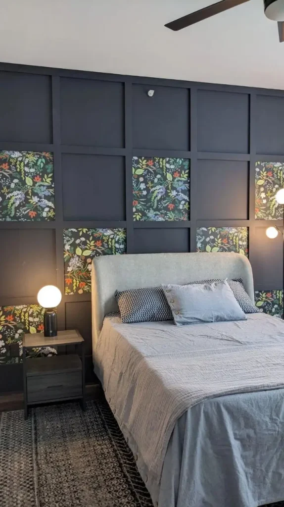 Black and Grey Bedroom Dramatic Accent Walls 