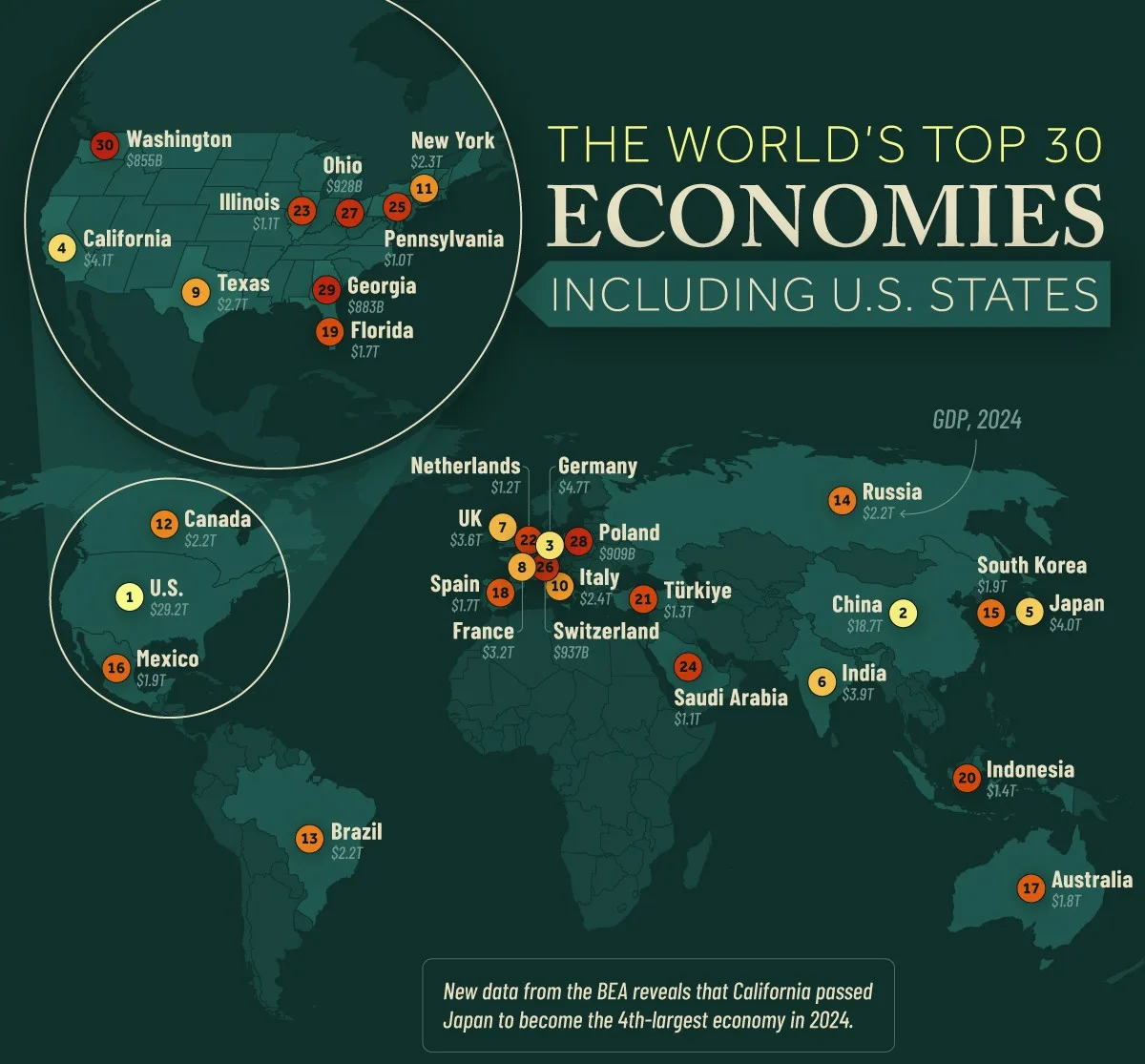 World’s largest economies including U.S. states preview image