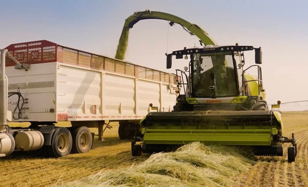 Claas’ new Jaguar 1000 Series forage harvesters, which were just introduced this past fall won an AE50. Photo: Claas screen grab