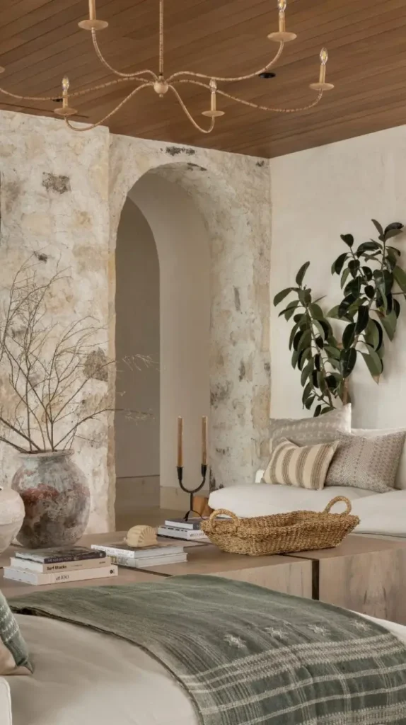 Living Room Mixed-Material Walls