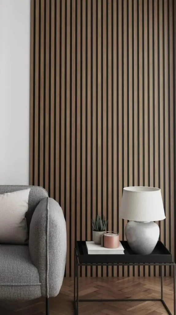 Living Room Wooden Panel Walls