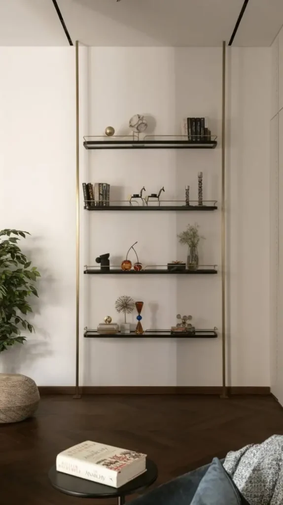 Living Room Floating Shelves