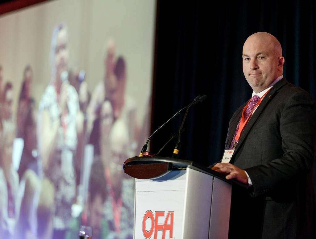 
Drew Spoelstra, OFA president elected for a second term, mediated the debate on the last-minute amendment, asking for three mandatory in-person/hybrid meetings for the proposed Members' Forum Bylaw 23-2 tabled at the last AGM.  