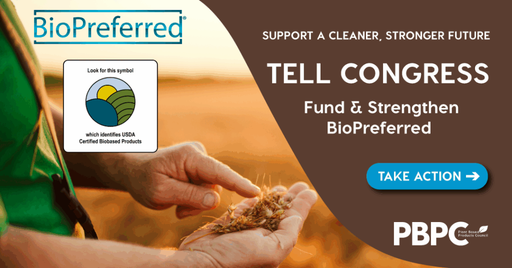 The USDA BioPreferred Program lacks federal support—putting U.S. biobased innovation and jobs at risk.