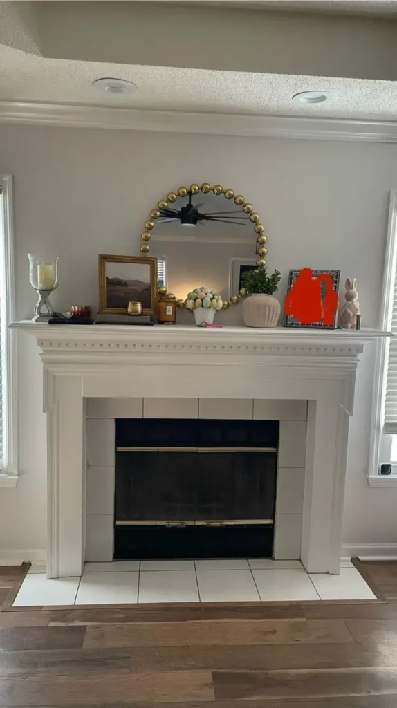 Spring Mantle Decor Layered Mirrors