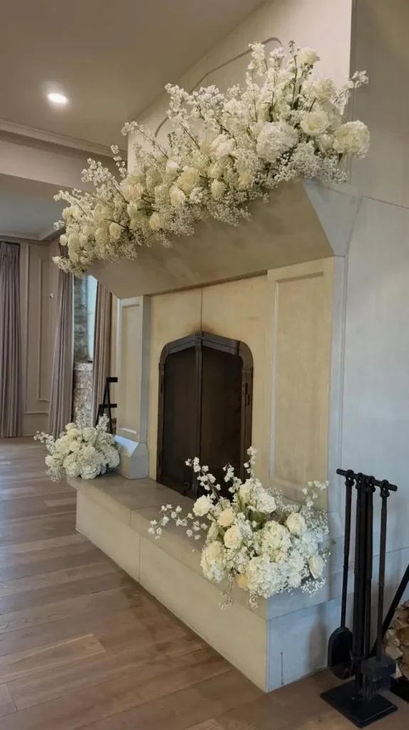 Spring Mantle Decor Fresh Floral Arrangements