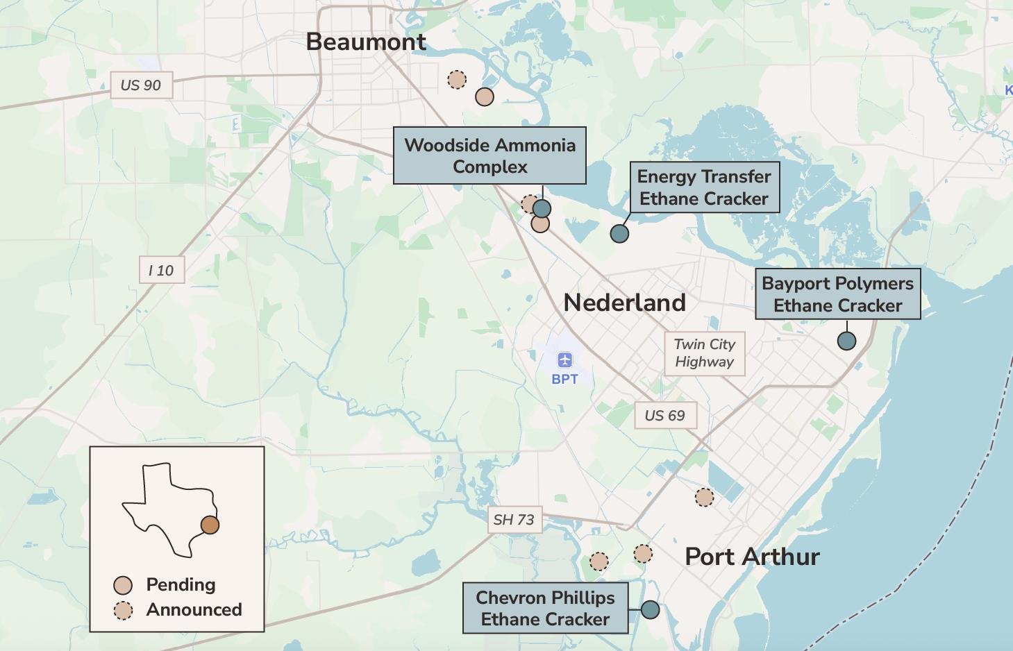 A map of Beaumont complexes