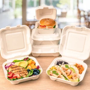 white compostable food containers