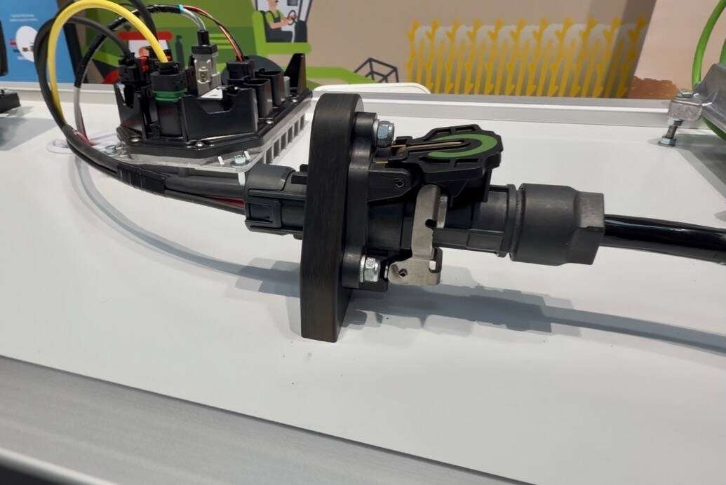 This is what the new connection between tractor and implement will look like. Photo: John Greig