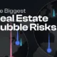 Part of a global map with spikes showing the bigges housing bubble risks in major cities.