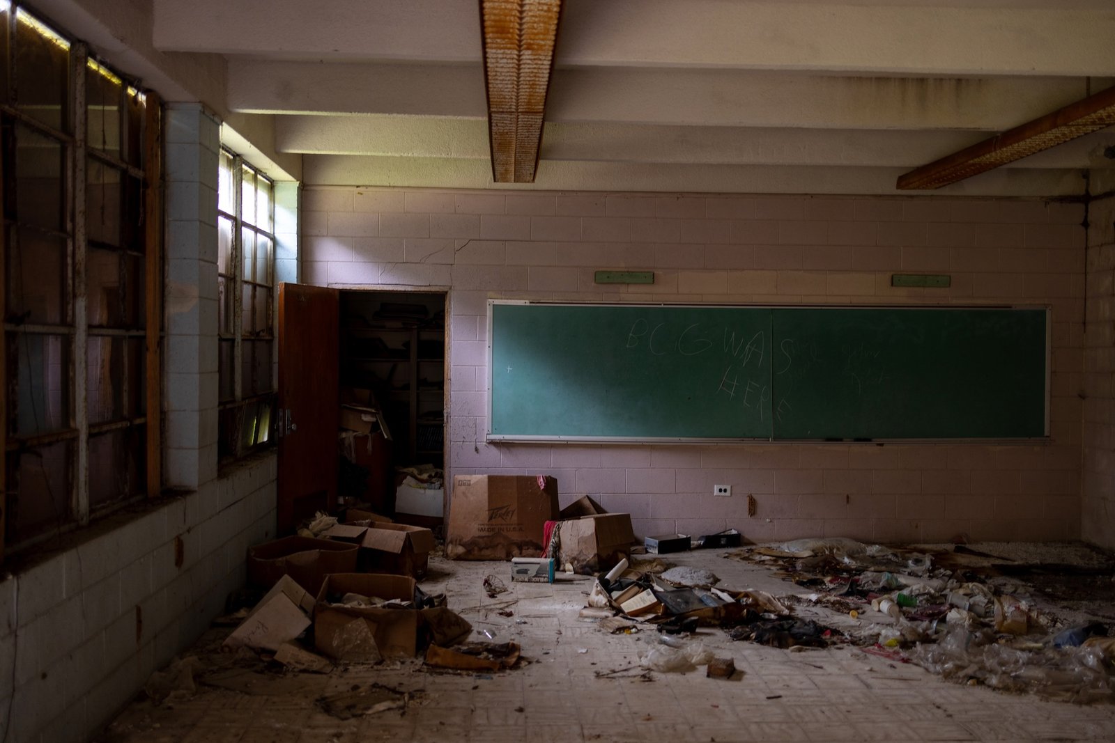 An abandoned schoolroom