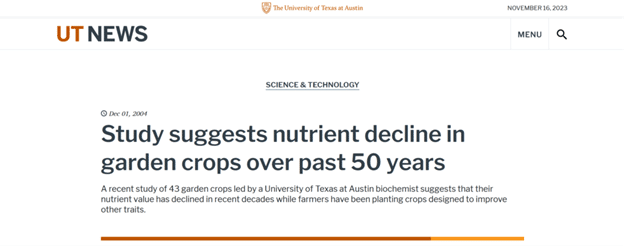 Crop Nutrient Decline Study
