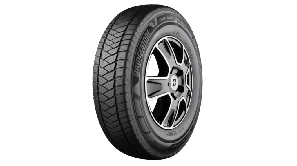 The Duravis Camper All Season tire shown in profile against a white background.