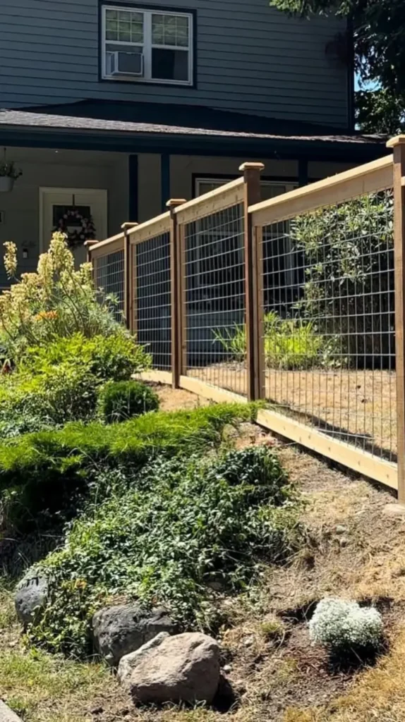 Wire Fence with Wooden Frame Wire Fence with Wooden Frame