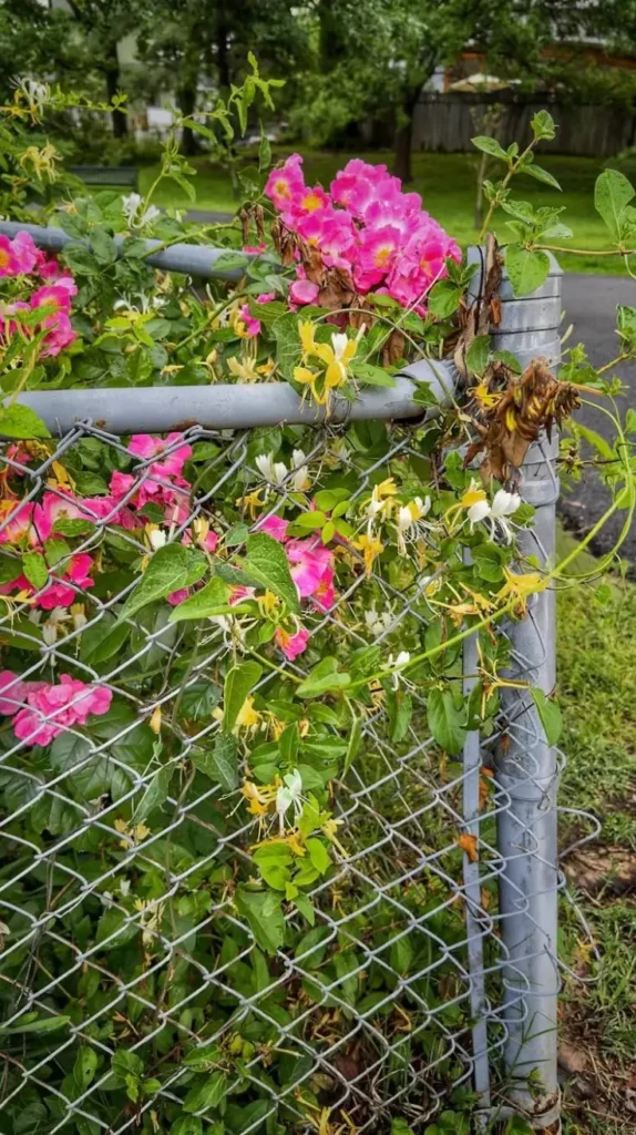 Chain Link Fence with Plants Chain Link Fence with Plants