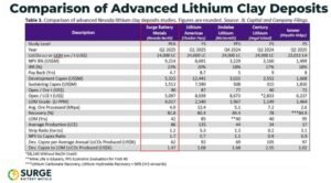 Surge lithium clay comparison