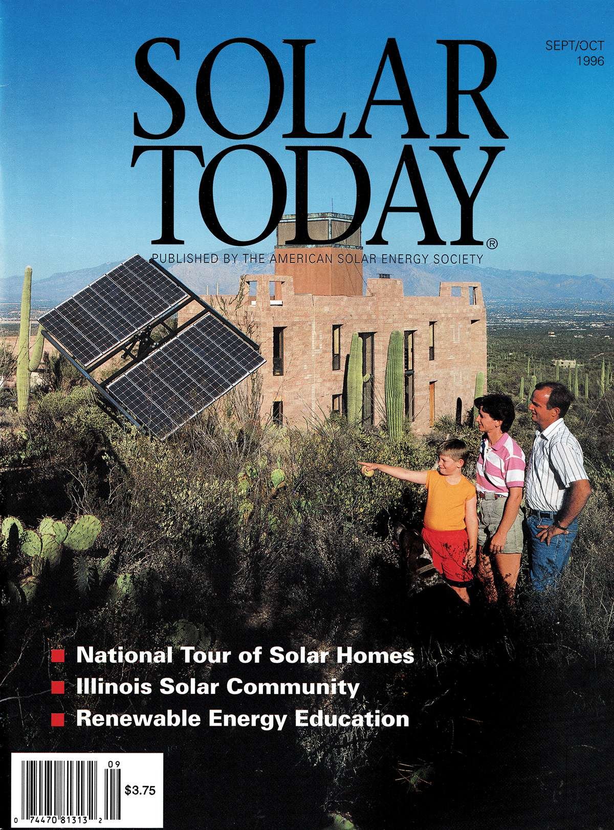 Gale, Richard, and Mathew Marsland featured on the 1996 Sept/Oct cover of Solar Today magazine.
