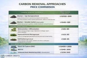 biochar price omparison carbon removal methods
