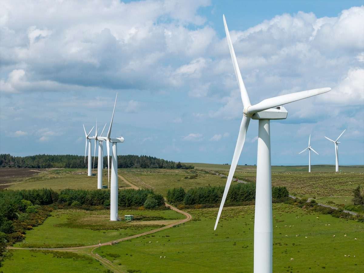 wind turbines in unpopulated coutryside landscape